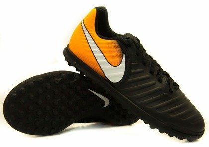 Czarno-pomarańczowe buty piłkarskie na orlik Nike Tiempo Rio TF 897736-008 JR