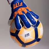 Niebiesko-pomarańczowe rękawice bramkarskie Football Masters Invictus X PRO Blue Orange