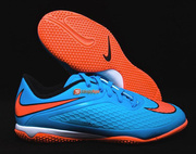 Niebiesko-pomarańczowe buty piłkarskie na halę Nike Hypervenom Phelon IC 599811-484 Jr