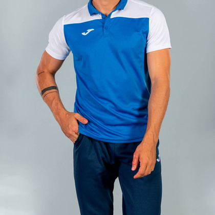 Niebiesko-biała koszulka polo Joma Hobby II 101371.702