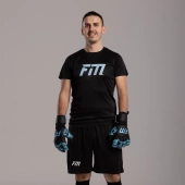 Czarno-błękitne rękawice bramkarskie Football Masters Invictus X Training Black Blue