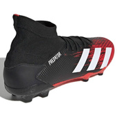 Czarno-czerwone buty piłkarskie korki Adidas Predator 20.3 FG EE9555