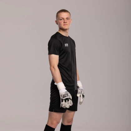 Biało-czarne rękawice bramkarskie Football Masters Varis X White Black NC