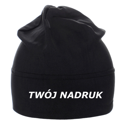 Czarna czapka Beanie Spike 31800-26 + nadruk - 10 szt