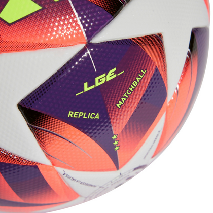 Biało-fioletowa piłka nożna Adidas UCL League Liga Mistrzyń IX4050