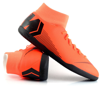 Pomarańczowo-czarne buty piłkarskie na halę Nike Mercurial Superfly Club IC AH7371-810