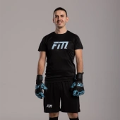 Czarno-błękitne rękawice bramkarskie Football Masters Invictus X Training Black Blue