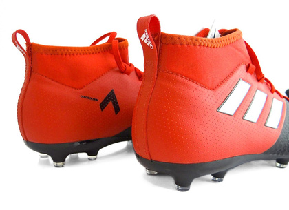 Czerwono-czarne buty piłkarskie Adidas ACE 17.1 FG BA9214 JR