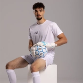 Biało-niebieskie rękawice bramkarskie Football Masters Invictus X White Blue