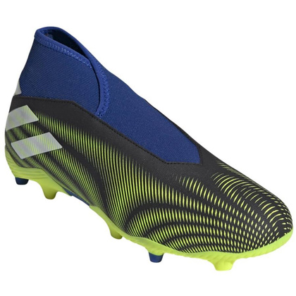 Granatowo-czarno-seledynowe buty piłkarskie korki Adidas Nemeziz.3 LL FG FW7411