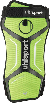 Czarno-zielone ochraniacze piłkarskie Uhlsport Tibia Plate 100673302