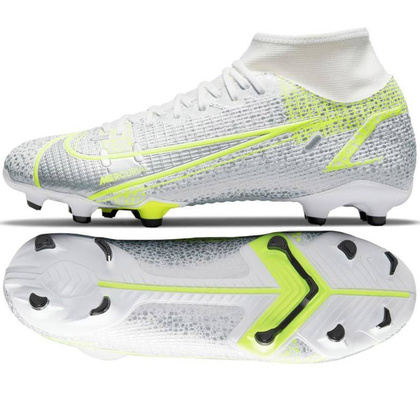 Biało-srebrne buty piłkarskie Nike Mercurial Superfly 8 Academy MG CV0843-107