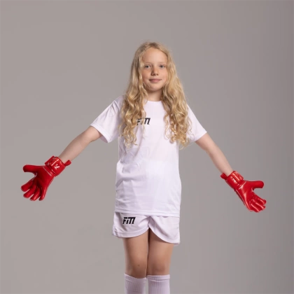 Czerwone rękawice bramkarskie Football Masters Invictus X Junior Rose