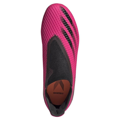 Różowo-czarne buty piłkarskie korki Adidas X Ghosted.3 LL FG FY7281 - Junior