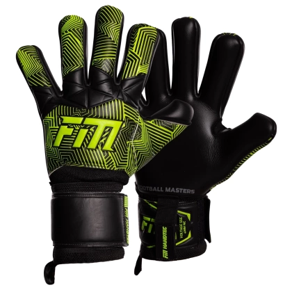 Czarno-seledynowe rękawice bramkarskie Football Masters Varis X Black Green