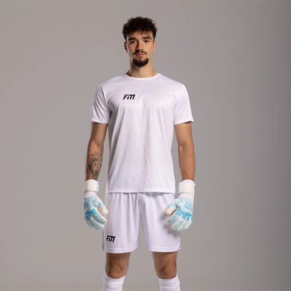 Biało-niebieskie rękawice bramkarskie Football Masters Varis X White Blue