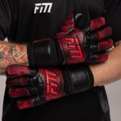 Czarno-czerwone rękawice bramkarskie Football Masters Varis X Black Red