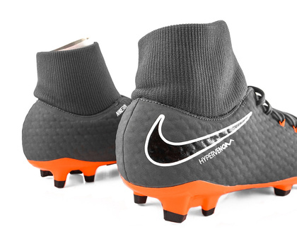 Szaro-pomarańczowe buty piłkarskie Nike Hypervenom Phantom Academy DF FG AH7268-081