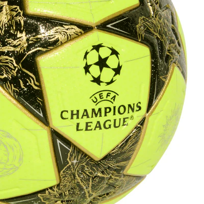 Seledynowo-czarna piłka nożna meczowa Liga Mistrzów Adidas UCL Pro JP1545