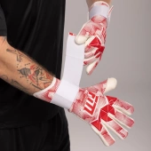 Biało-czerwone rękawice bramkarskie Football Masters Varis X Pro White Red