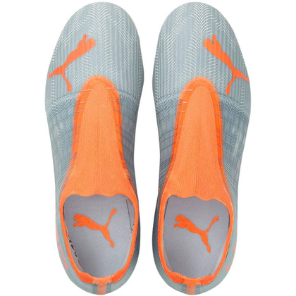 Szaro-pomarańczowe buty piłkarskie Puma Ultra 3.4 FG/AG 106738 01 - Junior