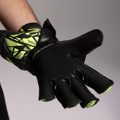 Czarno-zielone rękawice bramkarskie Football Masters Invictus X Training Black Green