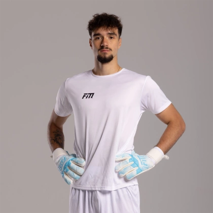 Biało-niebieskie rękawice bramkarskie Football Masters Varis X White Blue