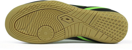 Czarno-zielone buty piłkarskie halówki Lotto Solista 700 VI  218138 1I3 - Junior
