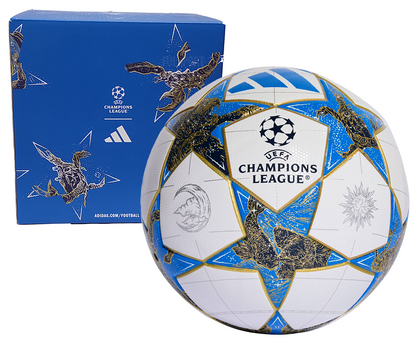 Biało-niebieska piłka nożna Adidas UCL UEFA Champions League JP1548 + pudełko