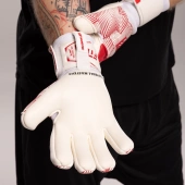 Biało-czerwone rękawice bramkarskie Football Masters Varis X White Red