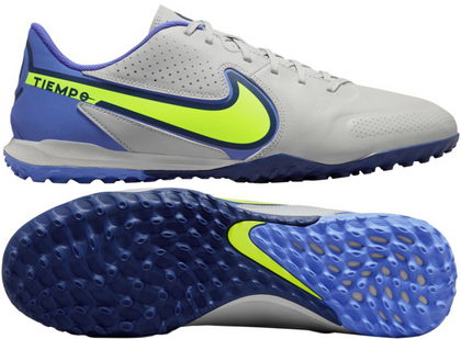 Szaro-niebieskie buty piłkarskie turfy Nike Tiempo Legend 9 Academy DA1191 075