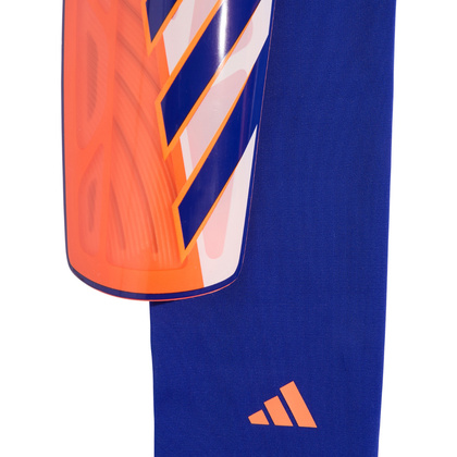 Pomarańczowo-granatowe ochraniacze piłkarskie Adidas Tiro League JD6026