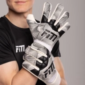 Biało-czarne rękawice bramkarskie Football Masters Varis X White Black NC
