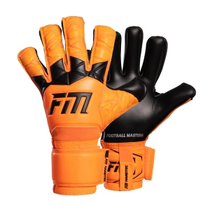 Pomarańczowo-czarne rękawice bramkarskie Football Masters Invictus X Orange Fluo