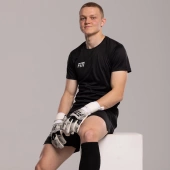 Biało-czarne rękawice bramkarskie Football Masters Varis X White Black NC