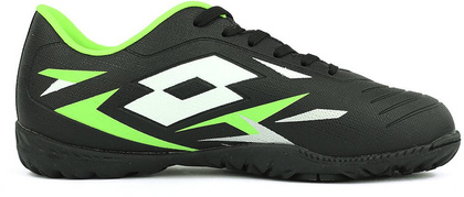 Czarno-zielone buty piłkarskie turfy Lotto Solista 700 VI TF 218137 1I3 - Junior