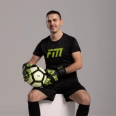 Czarno-zielone rękawice bramkarskie Football Masters Invictus X Training Black Green