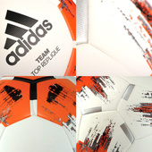  Biało-pomarańczowa piłka nożna Adidas Team Top Replique CZ2234 r4