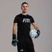 Czarno-błękitne rękawice bramkarskie Football Masters Invictus X Training Black Blue