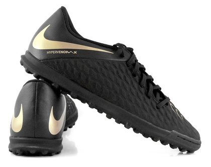 Czarne buty piłkarskie na orlik Nike Hypervenom Phantom Club TF AJ3790-090 Junior
