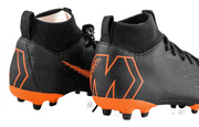 Czarno-pomarańczowe buty piłkarskie Nike Mercurial Superfly Academy MG AH7337-081 JR