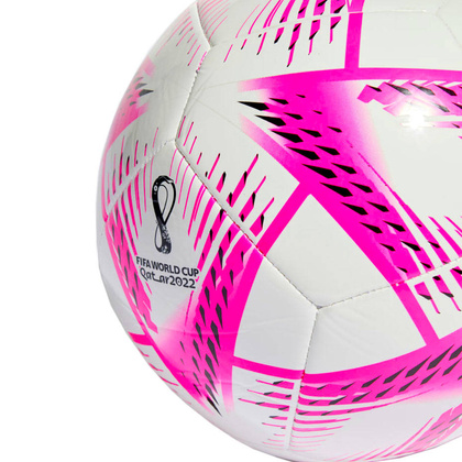 Biał-różowa piłka nożna Adidas Al Rihla Club Fifa World Cup 2022 H57787