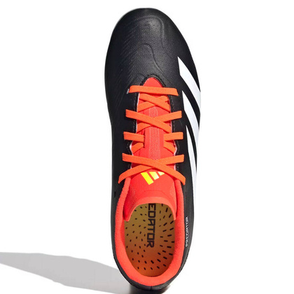 Czarno-pomarańczowe buty piłkarskie Adidas Predator League IG5440 - Junior