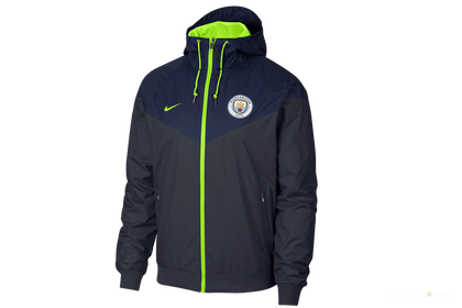 Granatowo-zielona kurtka przeciwdeszczowa Nike Manchester City Windrunner 892421-477