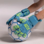 Turkusowo-seledynowe rękawice bramkarskie Football Masters Invictus X Junior Miami