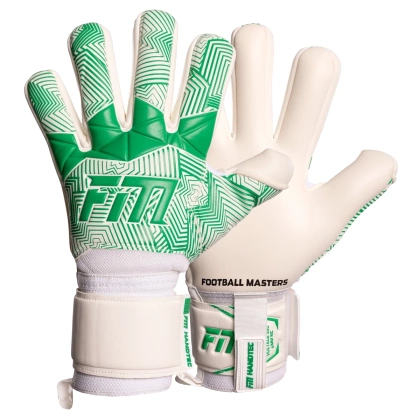 Biało-zielone rękawice bramkarskie Football Masters Varis X White Green