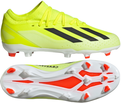 Biało-seledynowe buty korki Adidas X Crazyfast League IF0691 - Junior