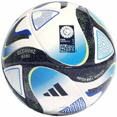 Biało-niebieska piłka nożna Adidas Oceaunz Mini HT9012