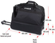 Czarna torba sportowa podróżna na kółkach Joma Trolley Training 400004.100