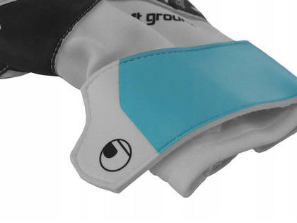 Biało-turkusowe rękawice bramkarskie Uhlsport Eliminator Soft 101103101